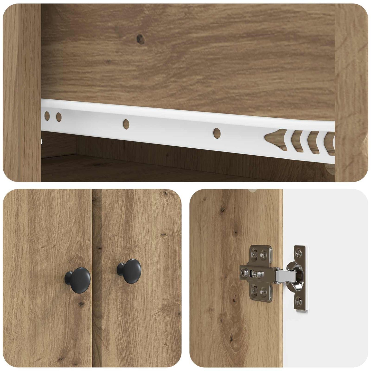 Kastenset 2 pcs Artisanaal eiken Bewerkt hout