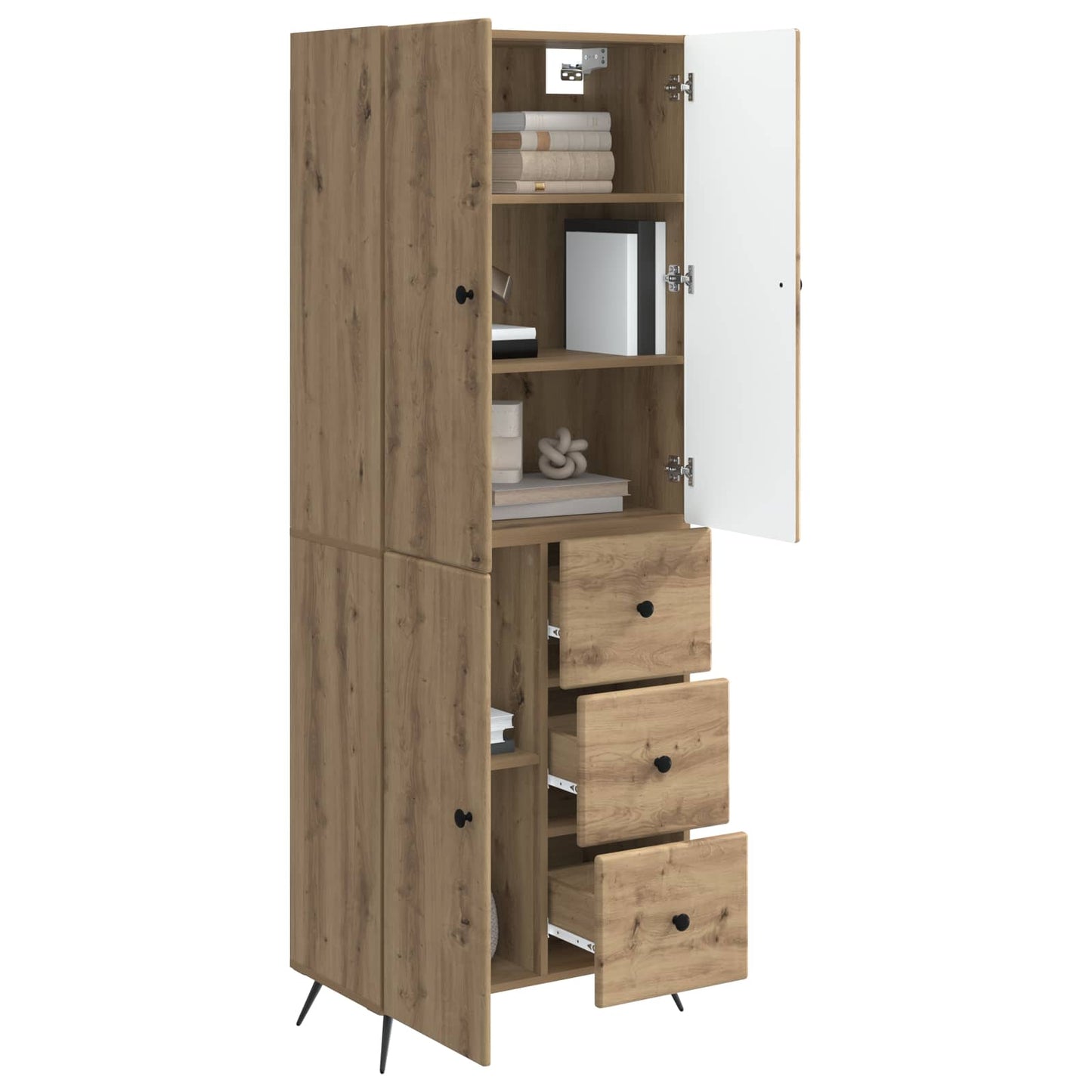 Kastenset 2 pcs Artisanaal eiken Bewerkt hout