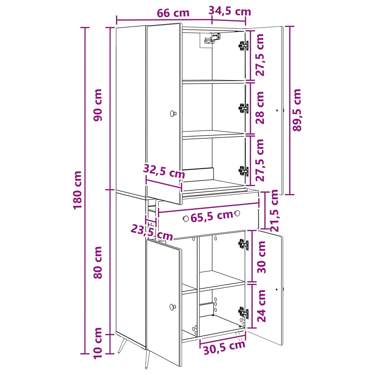 2 pcs Zwart