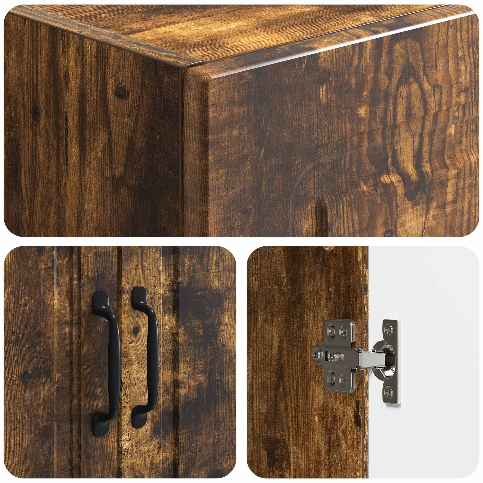Kastenset 2 pcs Gerookt eiken 66 x 34,5 x 87 cm Bewerkt hout is nu te koop bij PeponiXL, paradijselijk wonen!