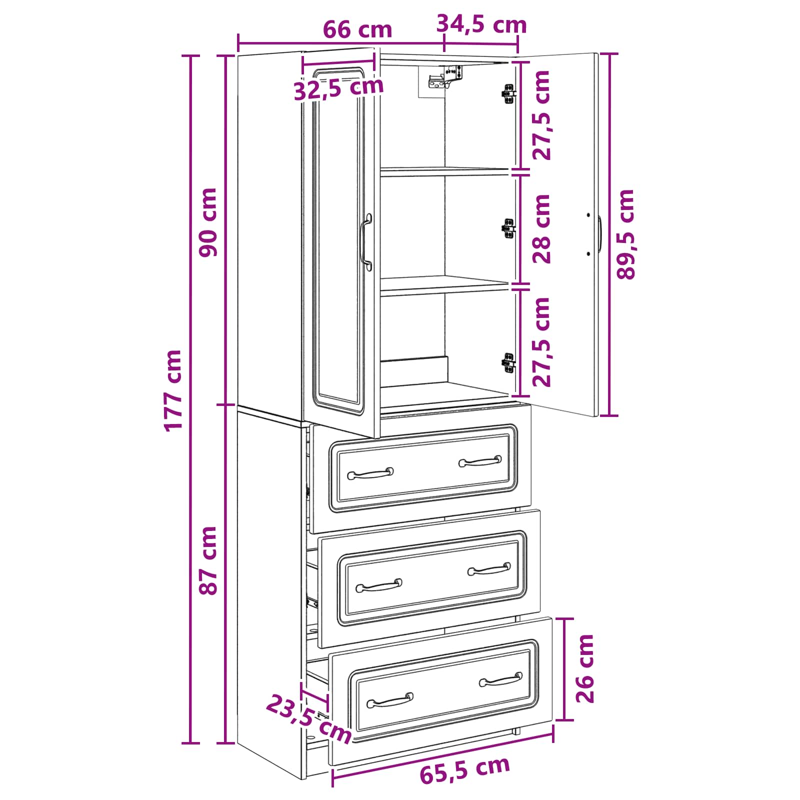 Kastenset 2 pcs Gerookt eiken 66 x 34,5 x 87 cm Bewerkt hout is nu te koop bij PeponiXL, paradijselijk wonen!