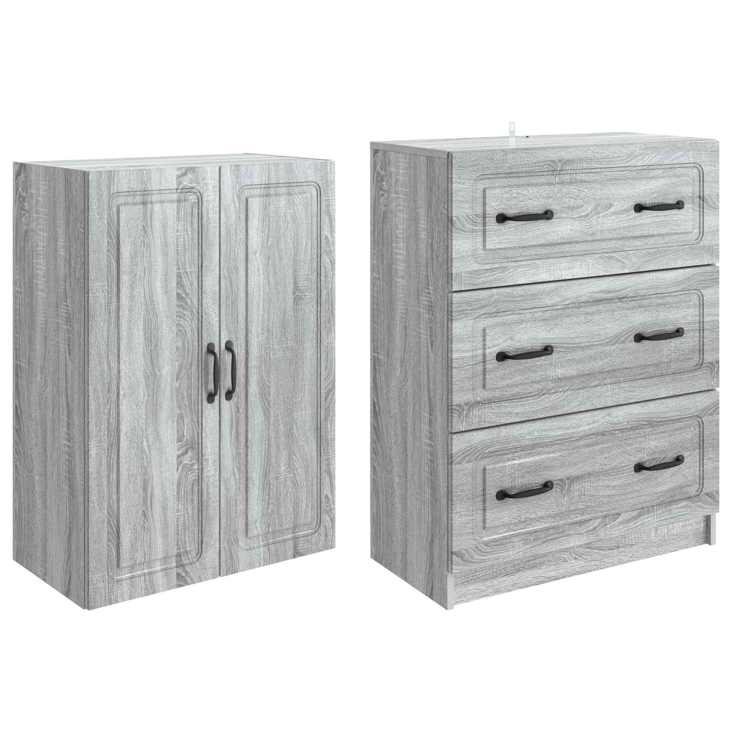 Kastenset 2 pcs Grijs Sonoma 66 x 34,5 x 87 cm Bewerkt hout is nu te koop bij PeponiXL, paradijselijk wonen!