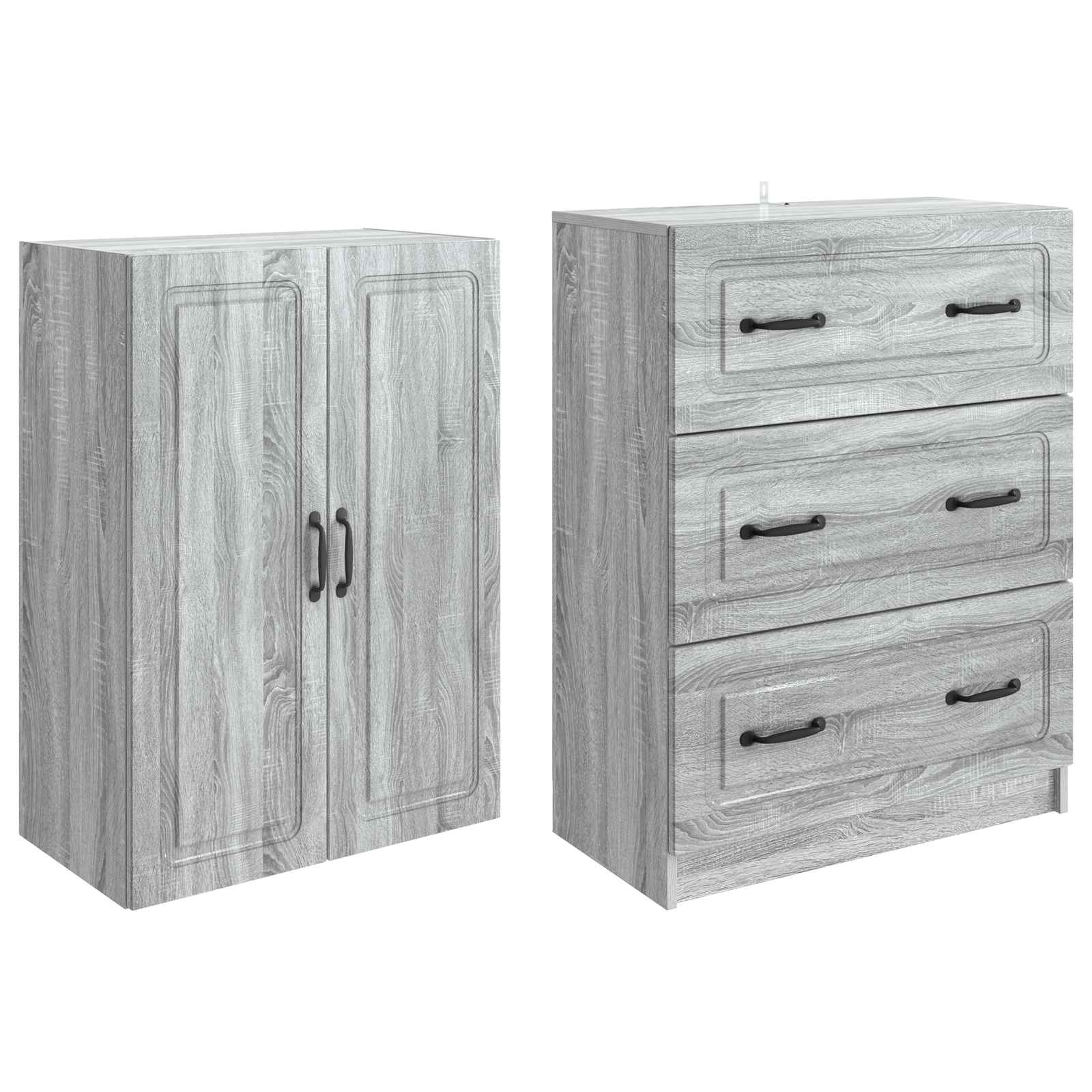 Kastenset 2 pcs Grijs Sonoma 66 x 34,5 x 87 cm Bewerkt hout is nu te koop bij PeponiXL, paradijselijk wonen!