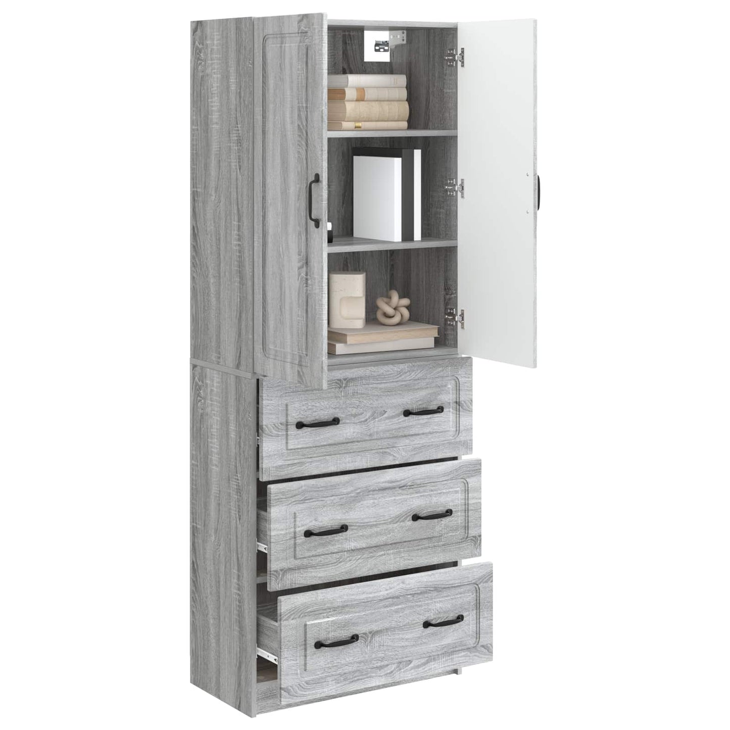 Kastenset 2 pcs Grijs Sonoma 66 x 34,5 x 87 cm Bewerkt hout is nu te koop bij PeponiXL, paradijselijk wonen!