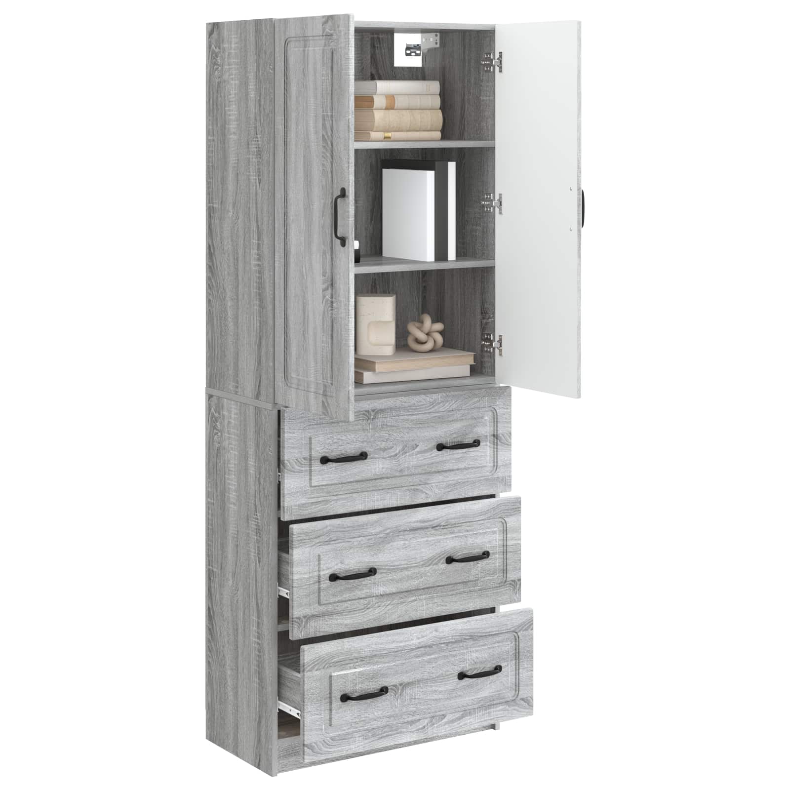 Kastenset 2 pcs Grijs Sonoma 66 x 34,5 x 87 cm Bewerkt hout is nu te koop bij PeponiXL, paradijselijk wonen!
