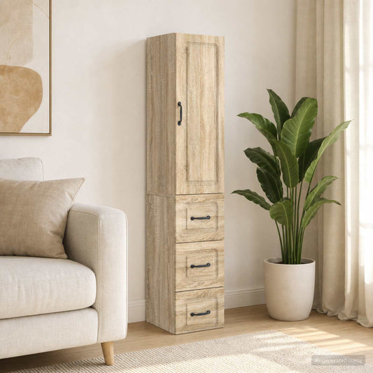 Kastenset 2 pcs Sonoma Eiken 33 x 34,5 x 87 cm Bewerkt hout is nu te koop bij PeponiXL, paradijselijk wonen!