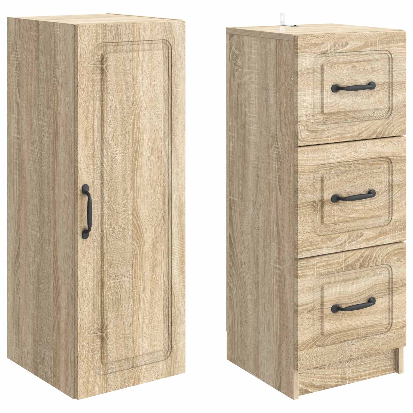 Kastenset 2 pcs Sonoma Eiken 33 x 34,5 x 87 cm Bewerkt hout is nu te koop bij PeponiXL, paradijselijk wonen!