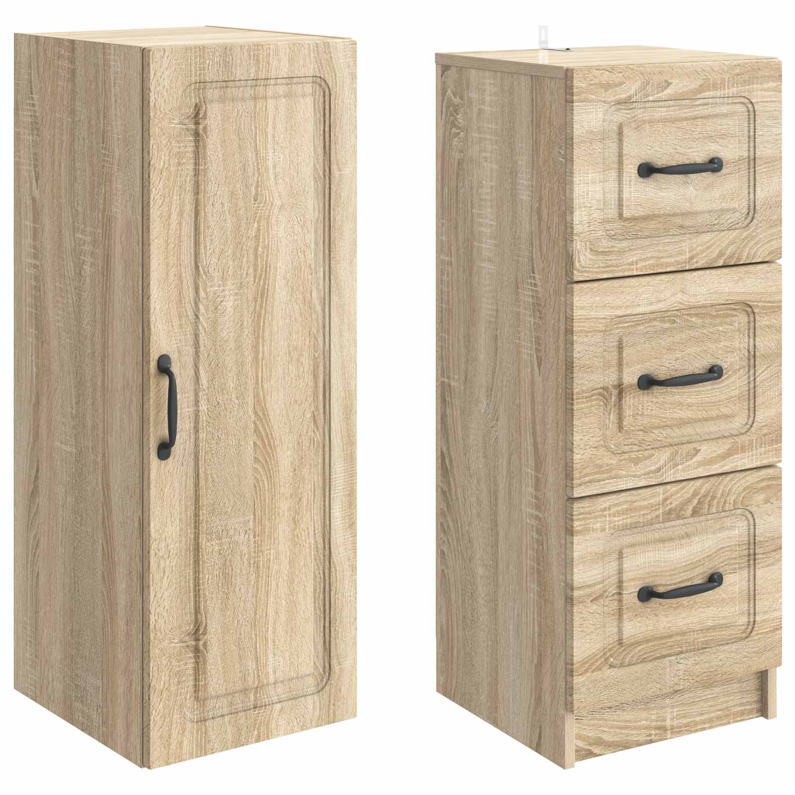 Kastenset 2 pcs Sonoma Eiken 33 x 34,5 x 87 cm Bewerkt hout is nu te koop bij PeponiXL, paradijselijk wonen!