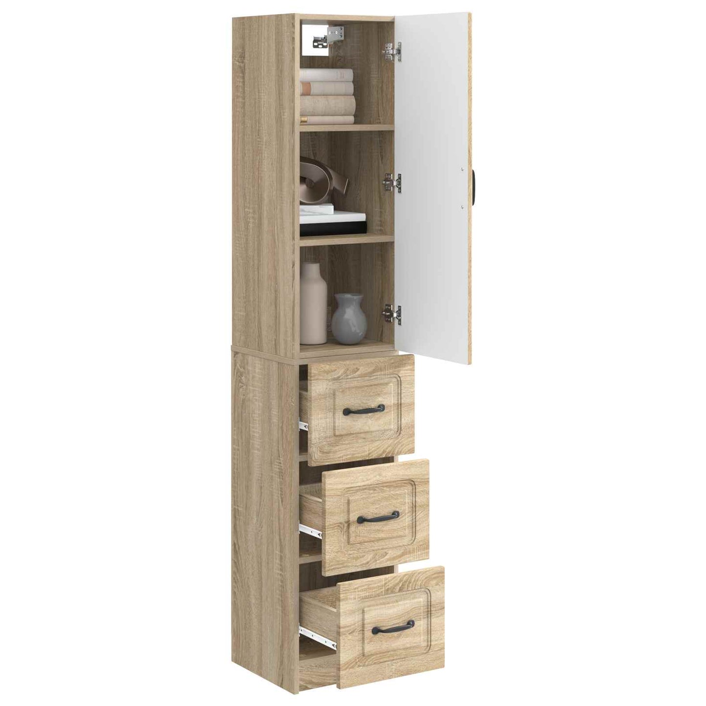 Kastenset 2 pcs Sonoma Eiken 33 x 34,5 x 87 cm Bewerkt hout is nu te koop bij PeponiXL, paradijselijk wonen!