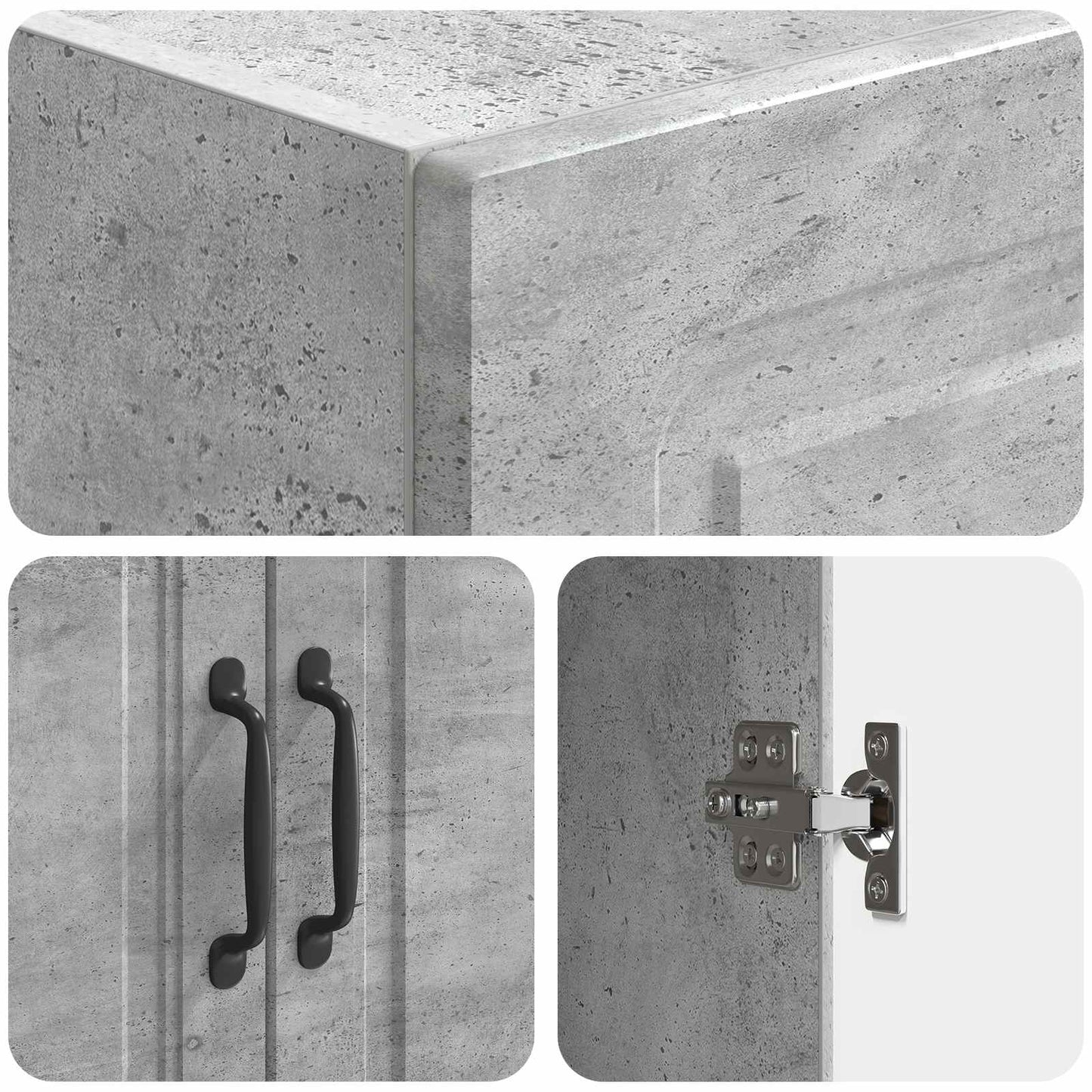 Kastenset 2 pcs Betongrijs 33 x 34,5 x 87 cm Bewerkt hout is nu te koop bij PeponiXL, paradijselijk wonen!