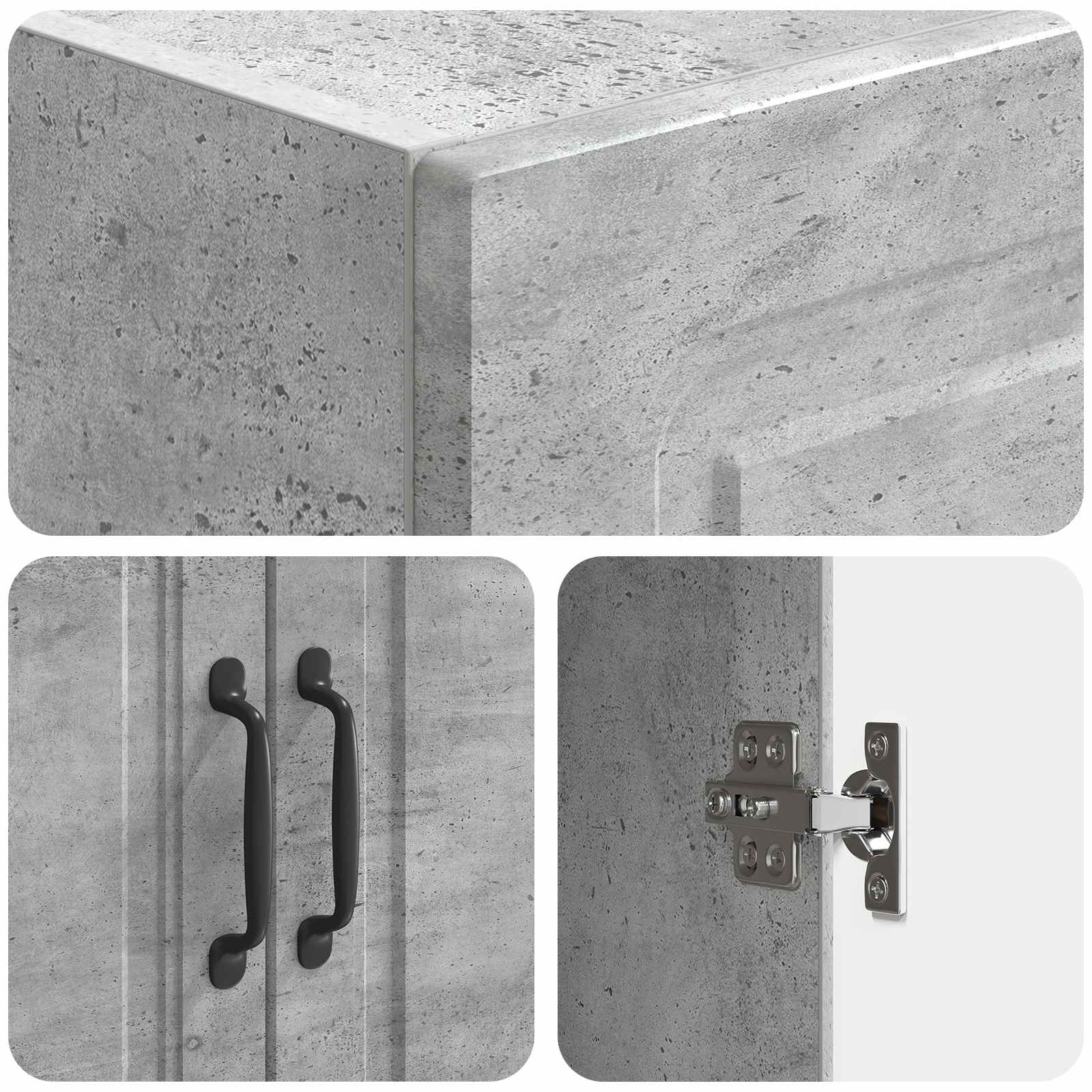 Kastenset 2 pcs Betongrijs 33 x 34,5 x 87 cm Bewerkt hout is nu te koop bij PeponiXL, paradijselijk wonen!