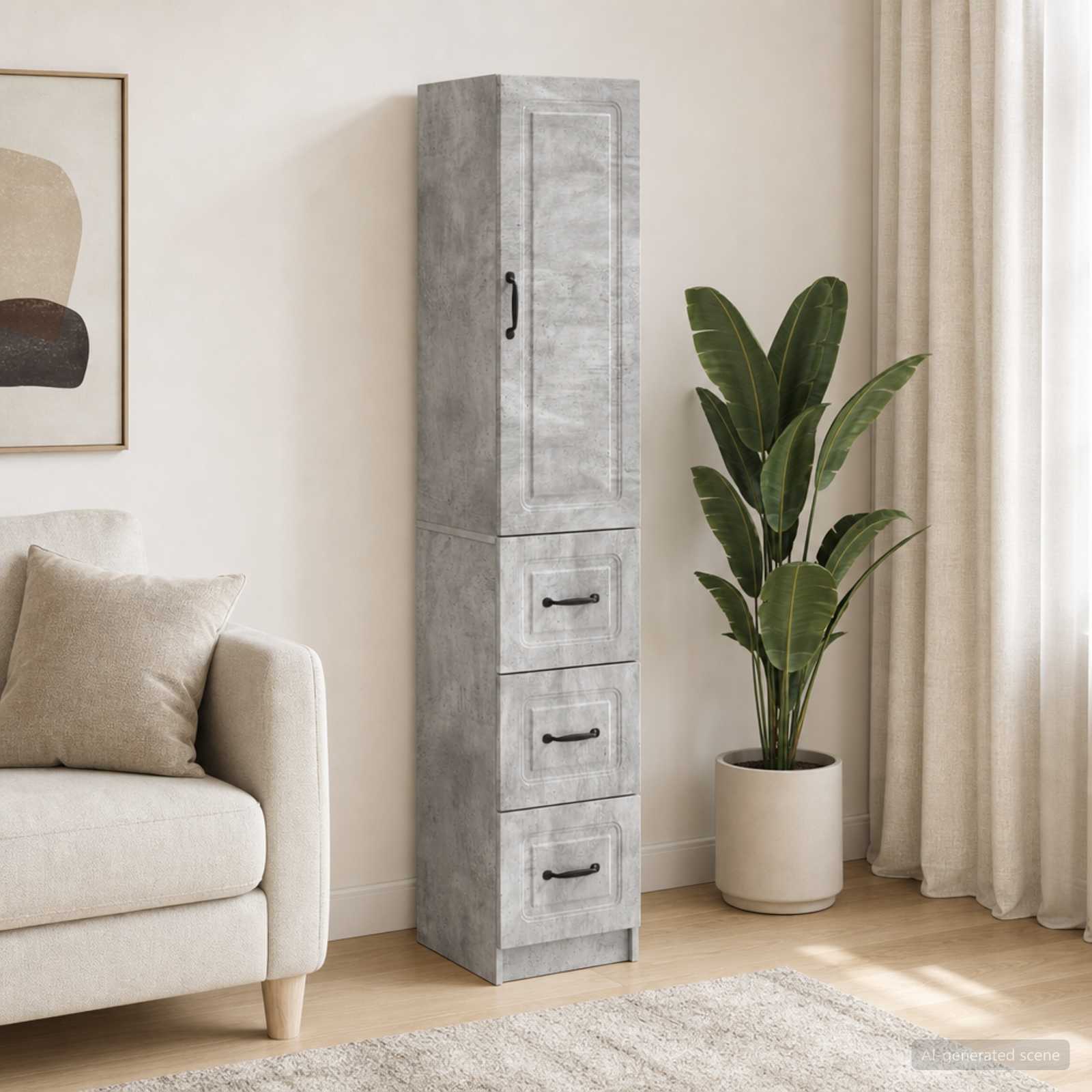 Kastenset 2 pcs Betongrijs 33 x 34,5 x 87 cm Bewerkt hout is nu te koop bij PeponiXL, paradijselijk wonen!
