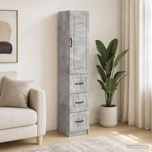 Kastenset 2 pcs Betongrijs 33 x 34,5 x 87 cm Bewerkt hout is nu te koop bij PeponiXL, paradijselijk wonen!