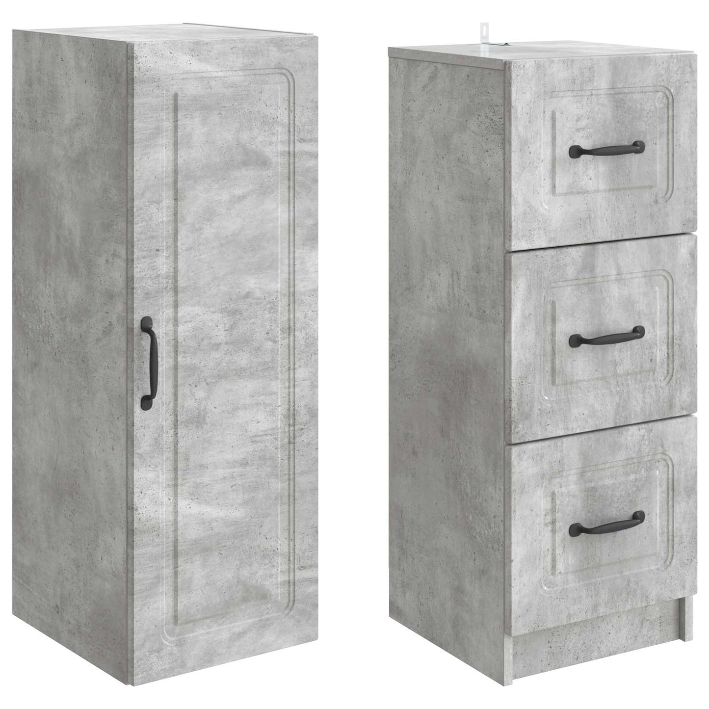 Kastenset 2 pcs Betongrijs 33 x 34,5 x 87 cm Bewerkt hout is nu te koop bij PeponiXL, paradijselijk wonen!