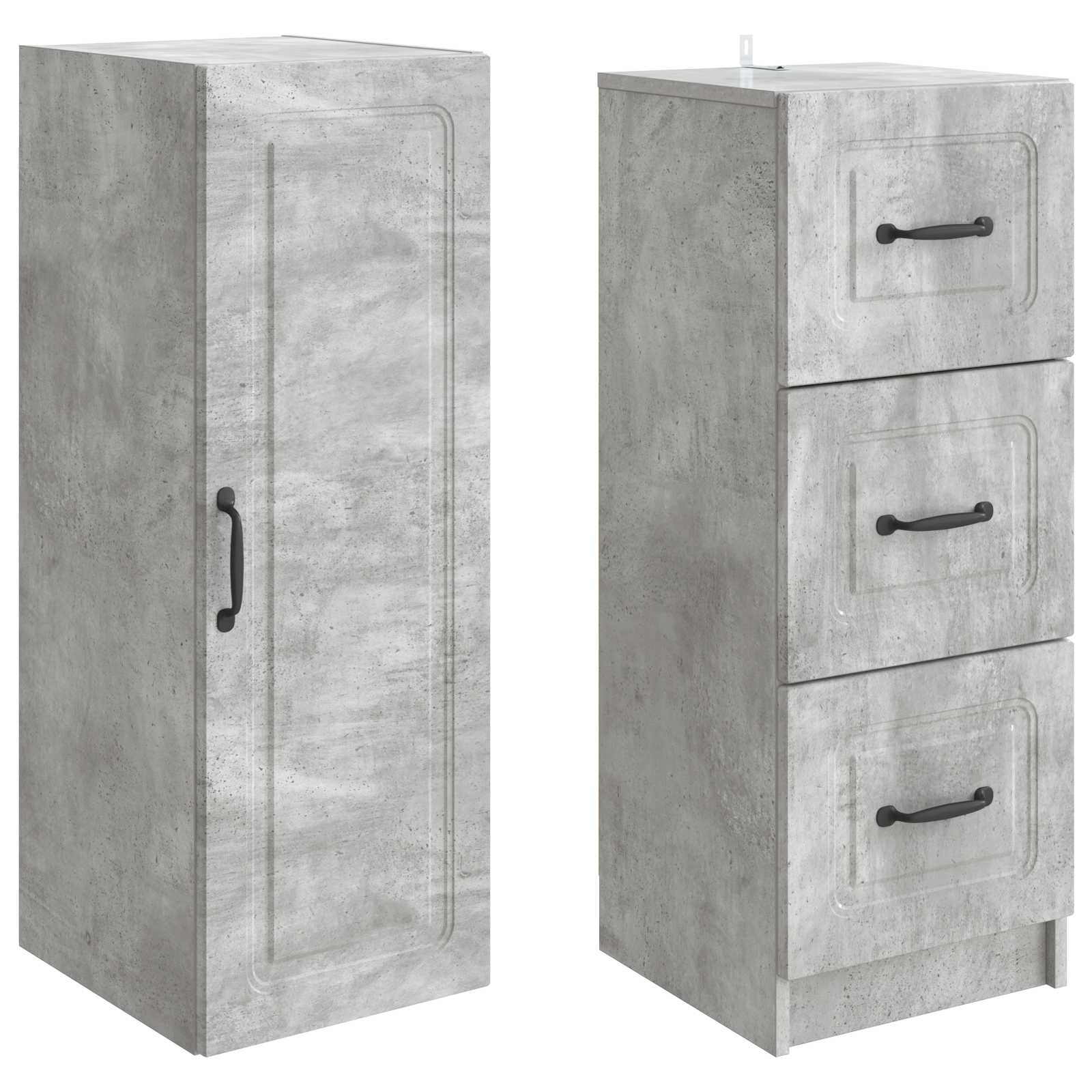 Kastenset 2 pcs Betongrijs 33 x 34,5 x 87 cm Bewerkt hout is nu te koop bij PeponiXL, paradijselijk wonen!