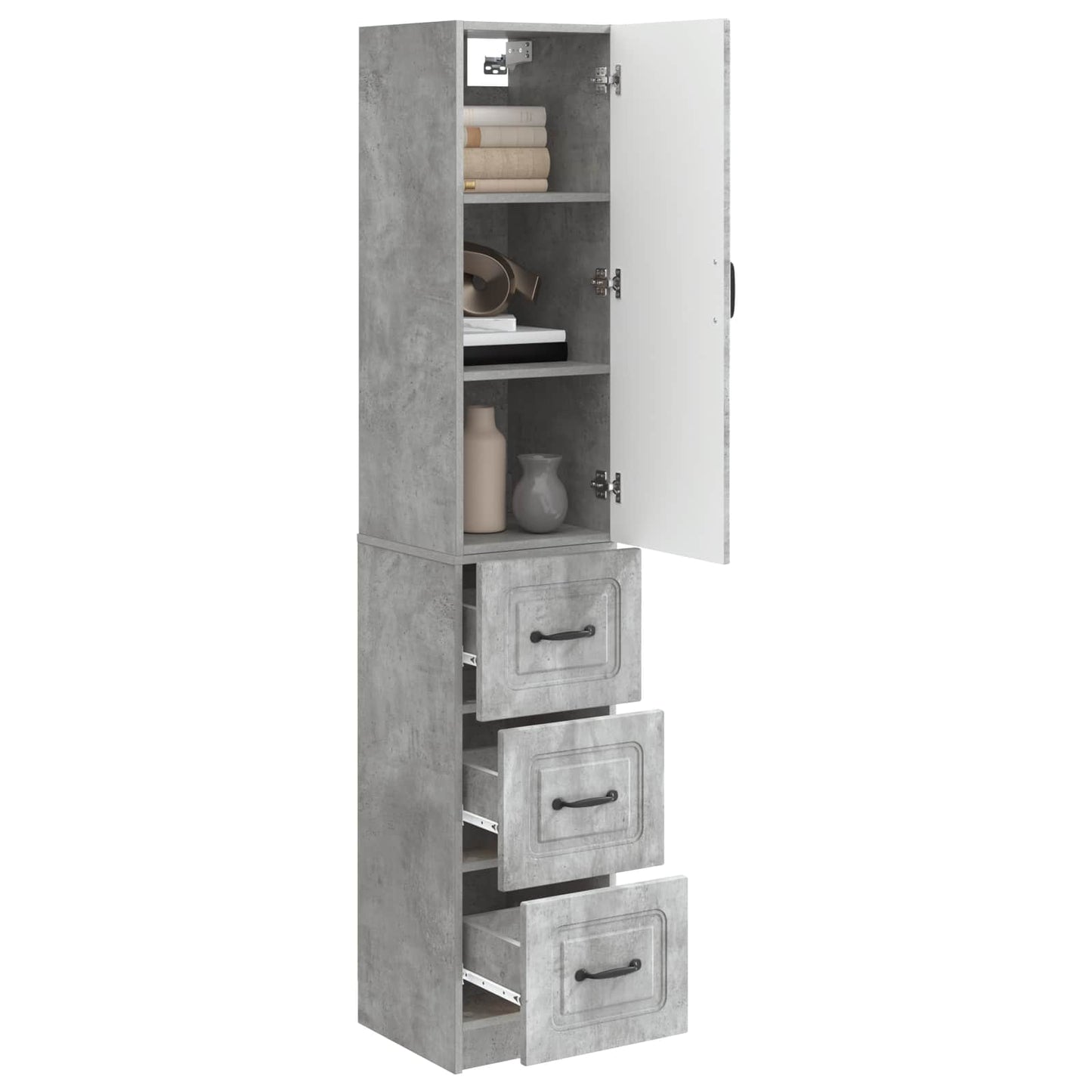 Kastenset 2 pcs Betongrijs 33 x 34,5 x 87 cm Bewerkt hout is nu te koop bij PeponiXL, paradijselijk wonen!