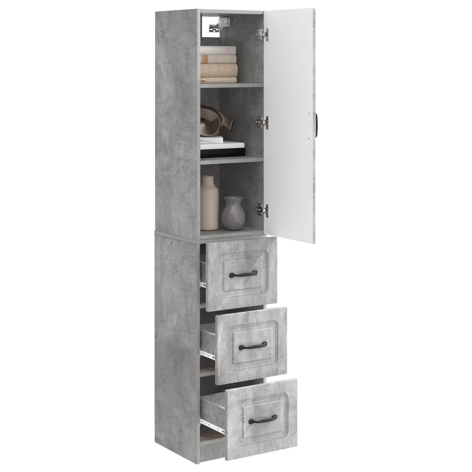 Kastenset 2 pcs Betongrijs 33 x 34,5 x 87 cm Bewerkt hout is nu te koop bij PeponiXL, paradijselijk wonen!
