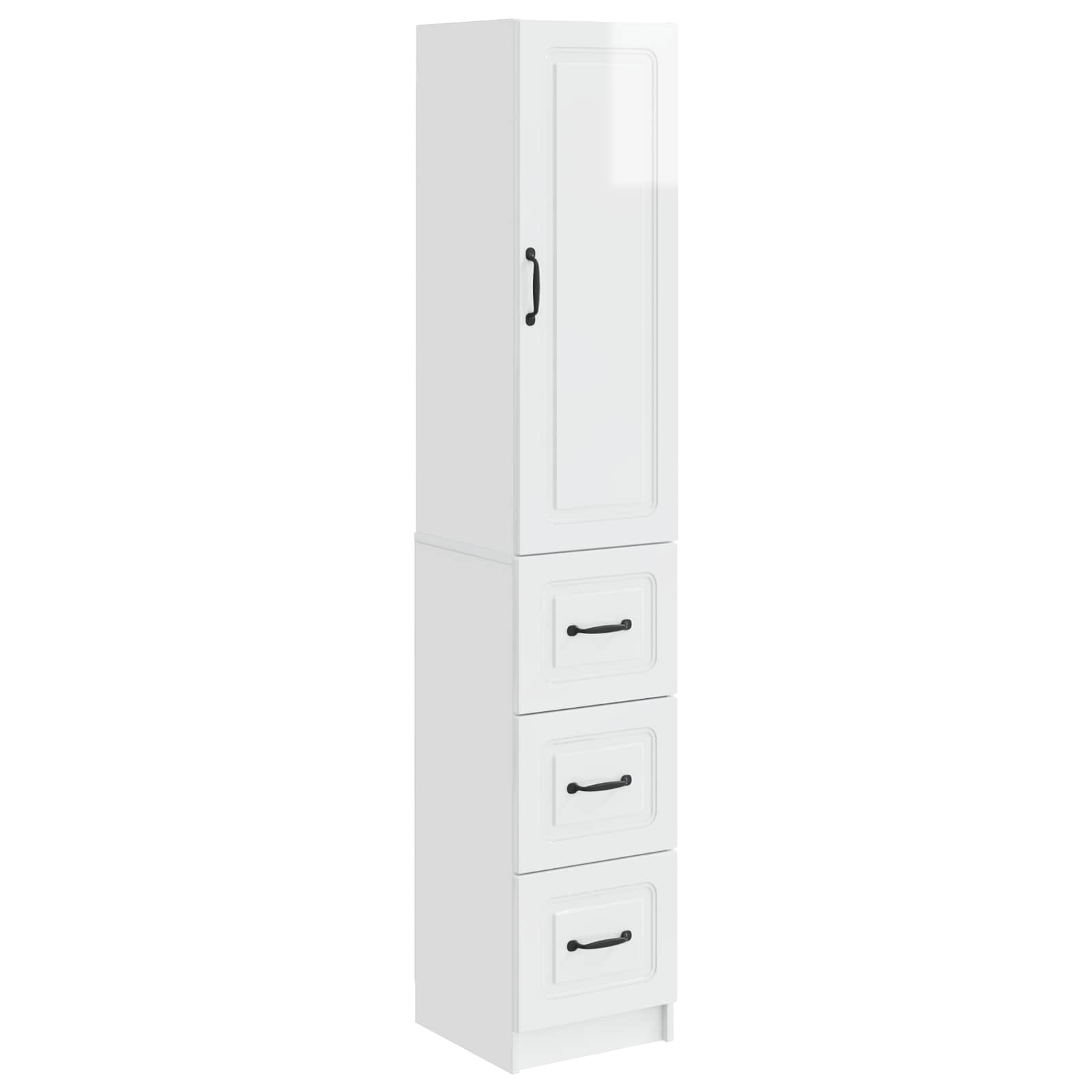 Kastenset 2 pcs Hoogglans Wit 33 x 34,5 x 87 cm Bewerkt hout is nu te koop bij PeponiXL, paradijselijk wonen!