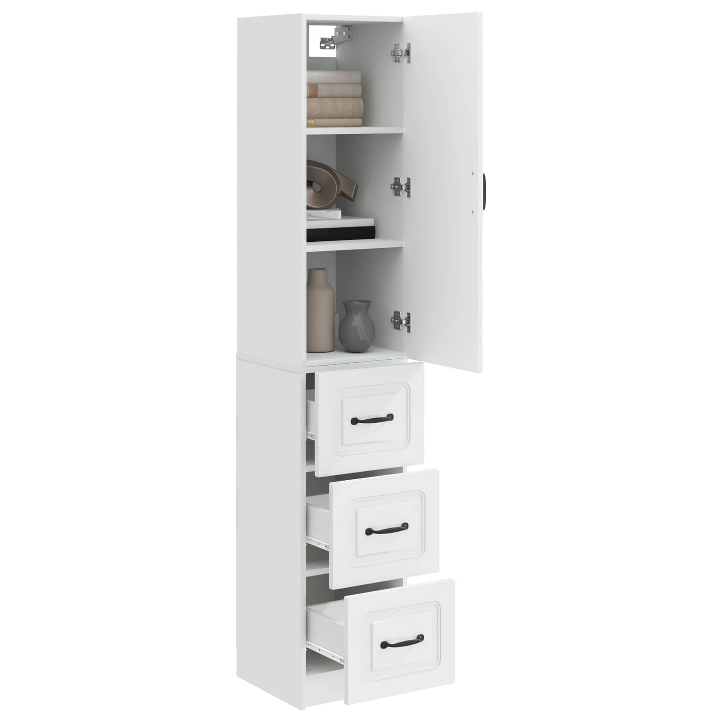 Kastenset 2 pcs Hoogglans Wit 33 x 34,5 x 87 cm Bewerkt hout is nu te koop bij PeponiXL, paradijselijk wonen!