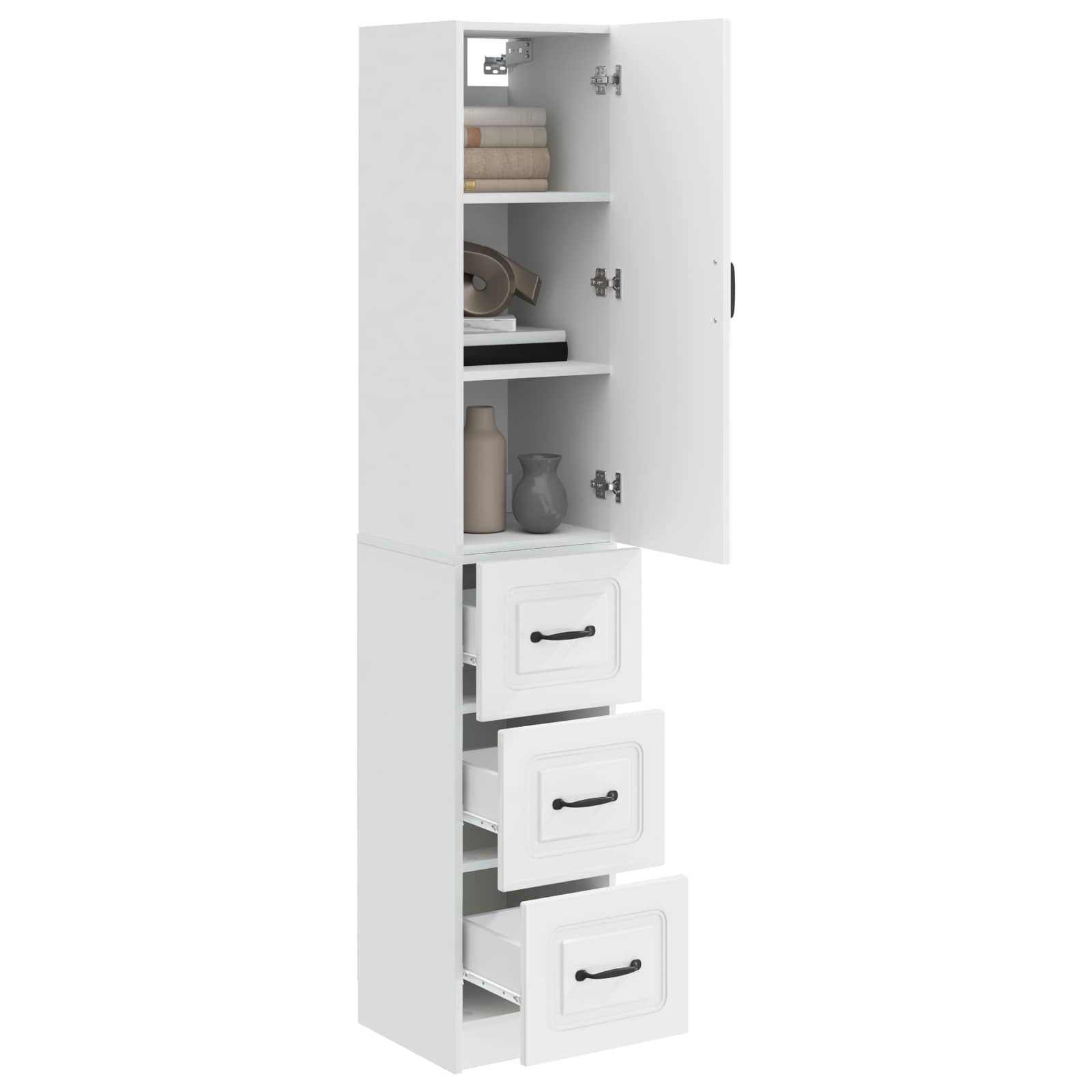Kastenset 2 pcs Hoogglans Wit 33 x 34,5 x 87 cm Bewerkt hout is nu te koop bij PeponiXL, paradijselijk wonen!