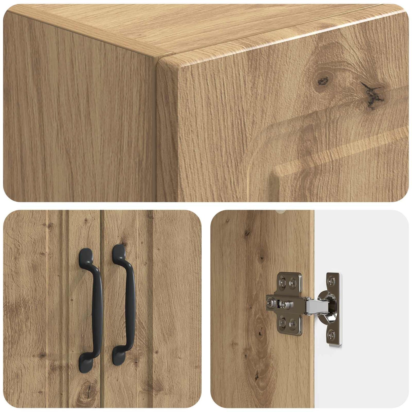 Kastenset 2 st 33 x 34,5 x 87 cm Bewerkt hout Artisanaal eiken is nu te koop bij PeponiXL, paradijselijk wonen!