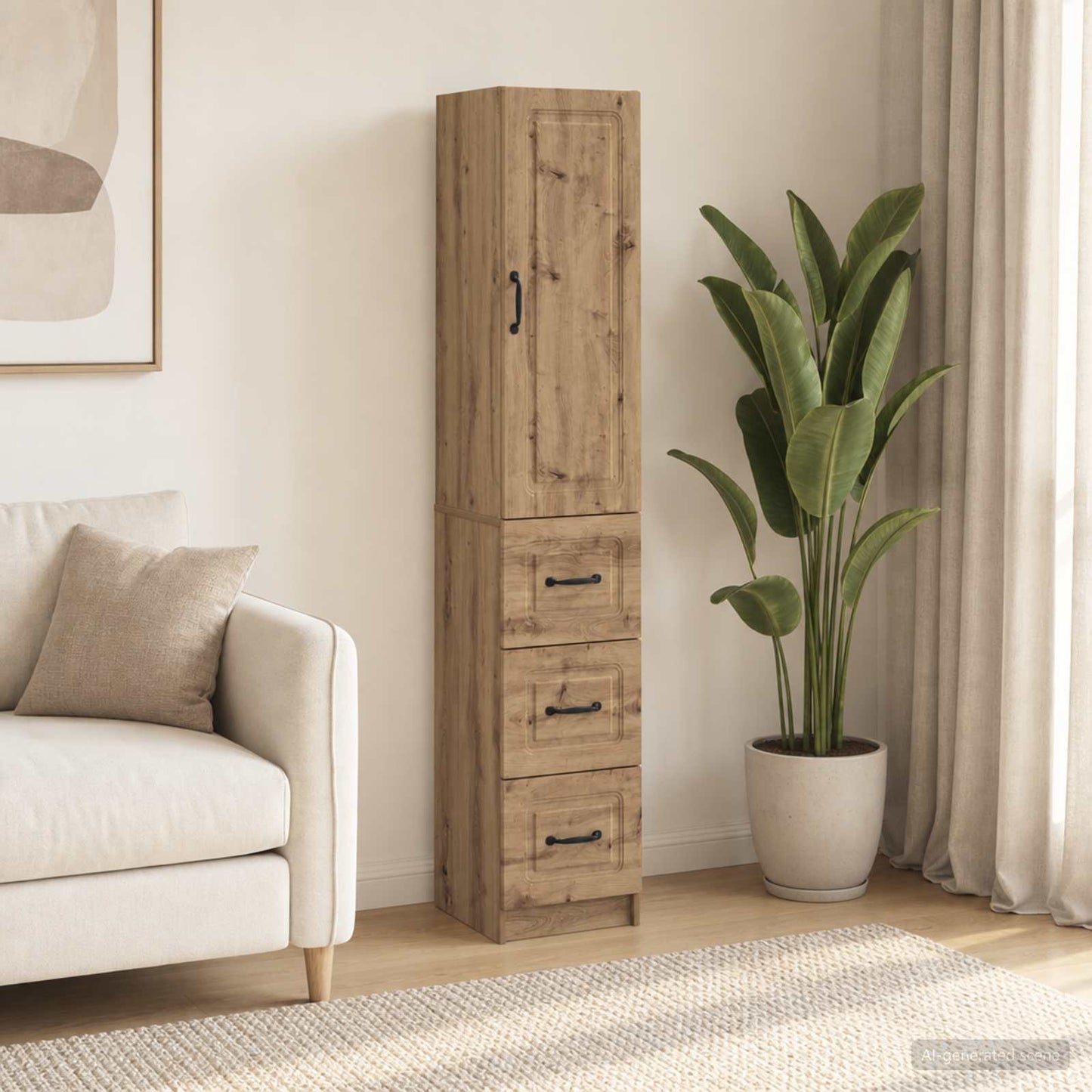 Kastenset 2 st 33 x 34,5 x 87 cm Bewerkt hout Artisanaal eiken is nu te koop bij PeponiXL, paradijselijk wonen!