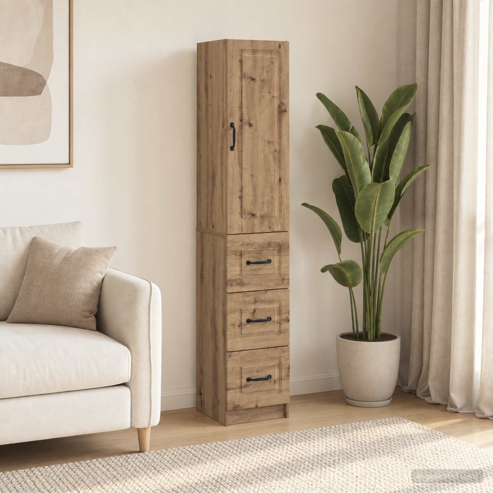 Kastenset 2 st 33 x 34,5 x 87 cm Bewerkt hout Artisanaal eiken is nu te koop bij PeponiXL, paradijselijk wonen!