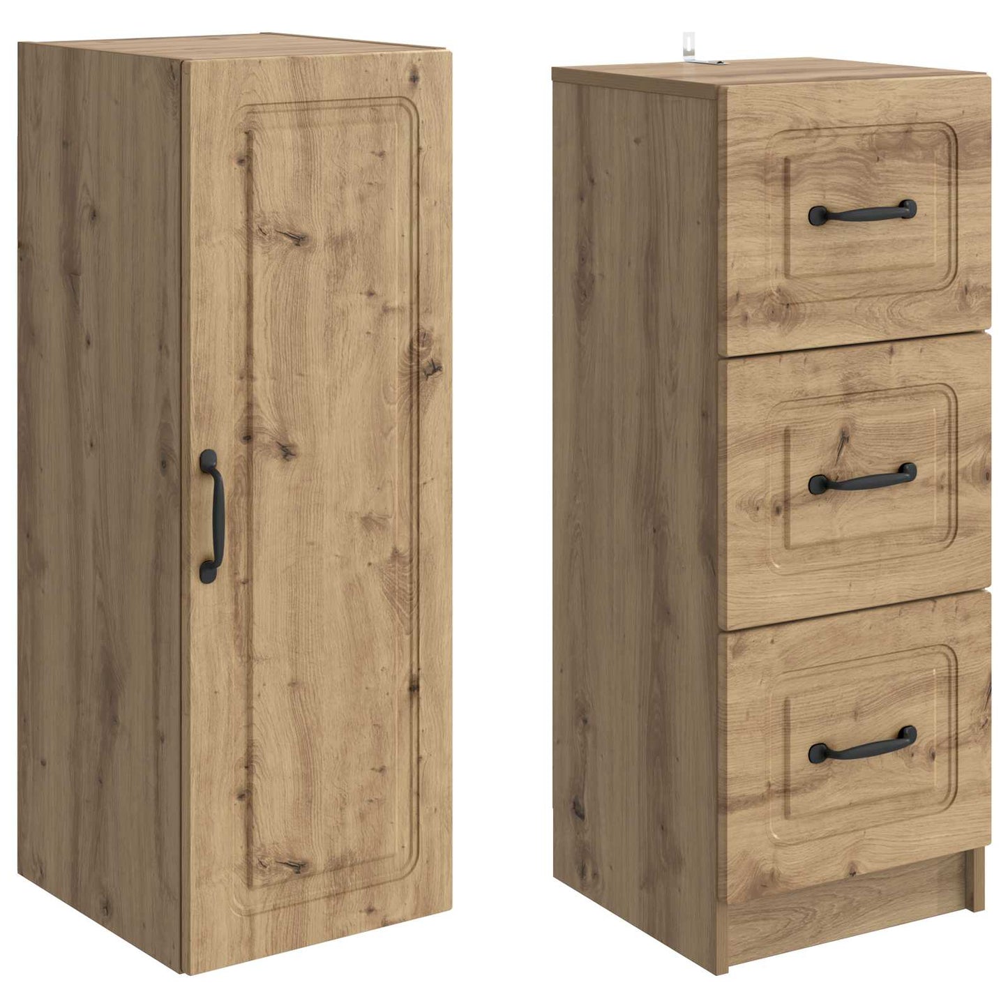 Kastenset 2 st 33 x 34,5 x 87 cm Bewerkt hout Artisanaal eiken is nu te koop bij PeponiXL, paradijselijk wonen!