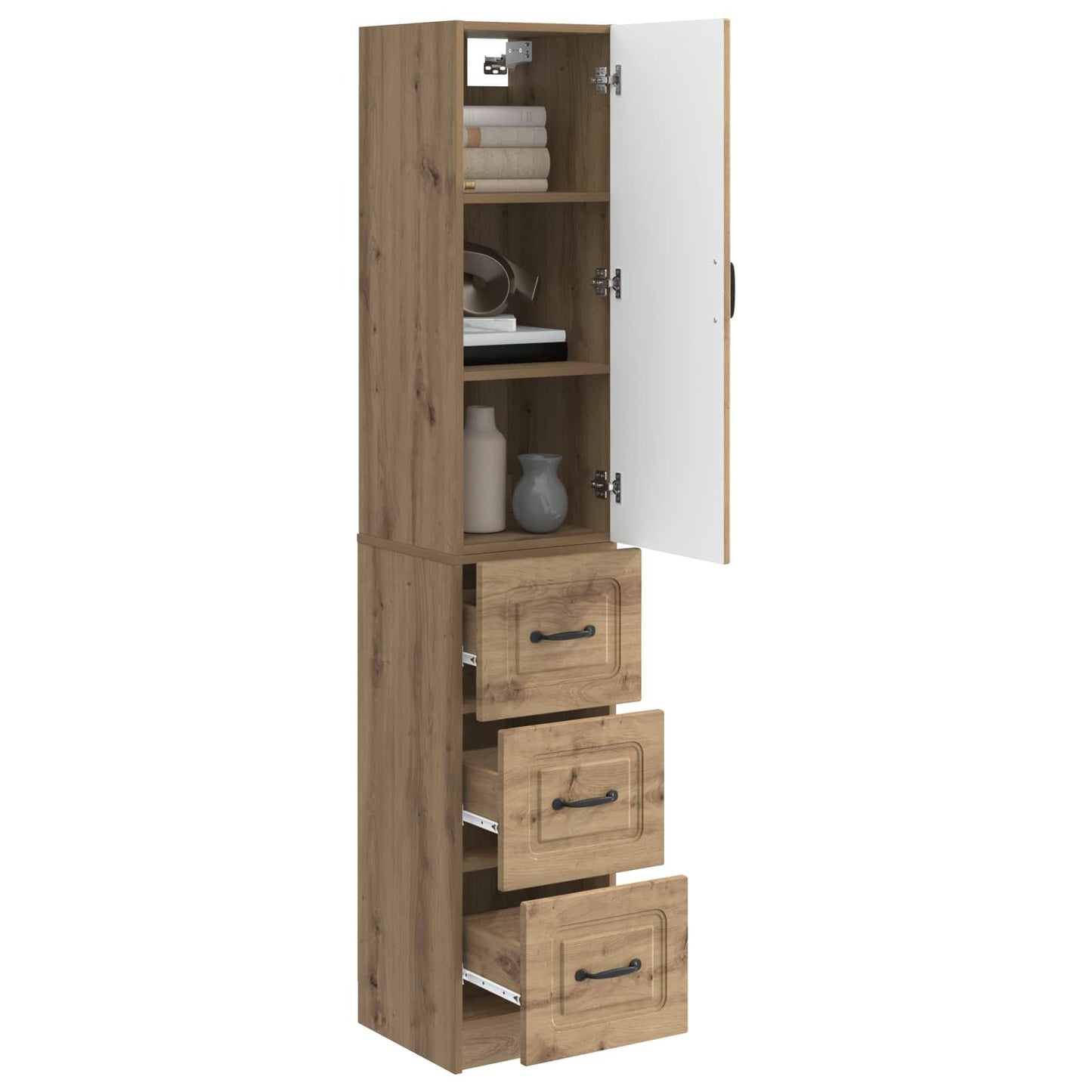Kastenset 2 st 33 x 34,5 x 87 cm Bewerkt hout Artisanaal eiken is nu te koop bij PeponiXL, paradijselijk wonen!