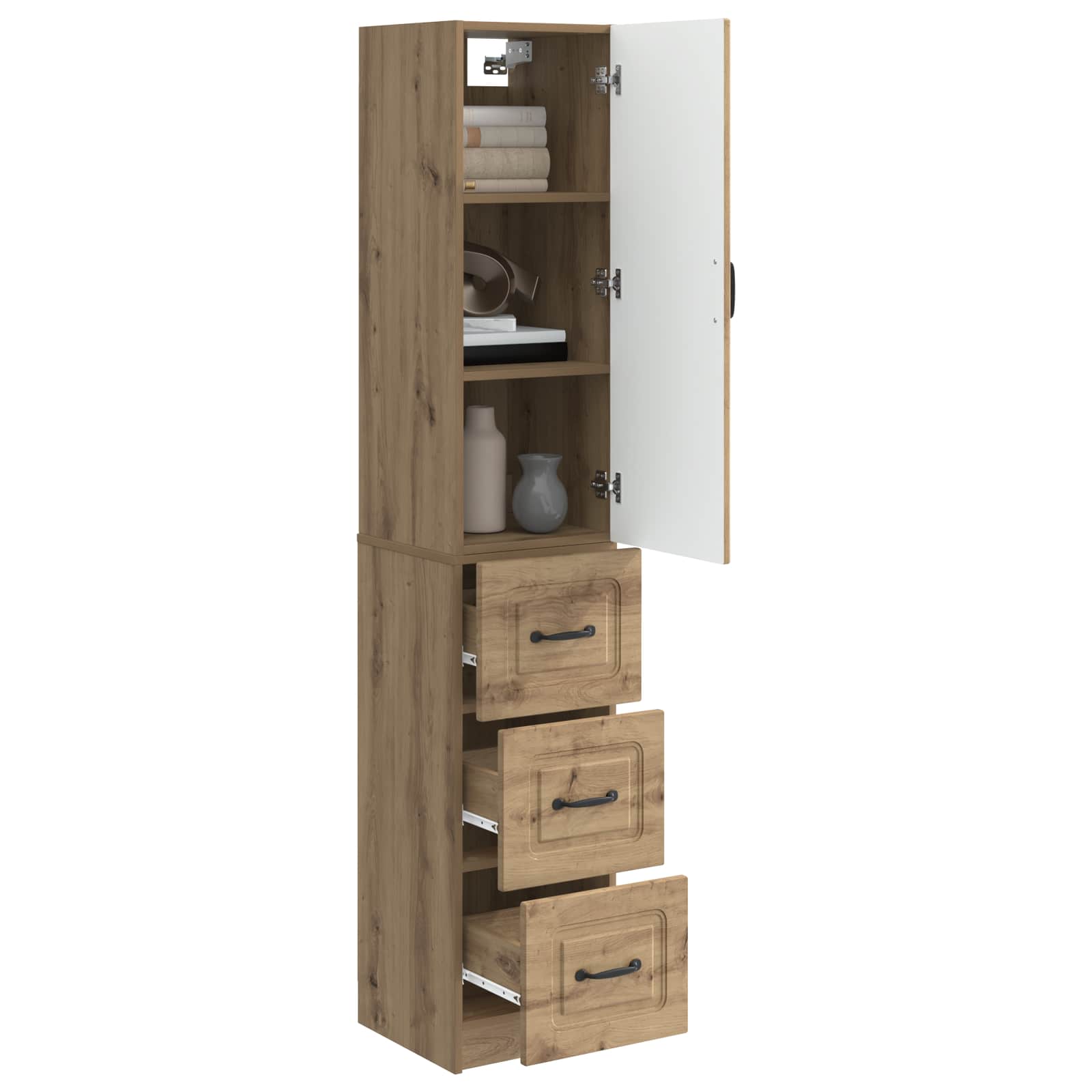Kastenset 2 st 33 x 34,5 x 87 cm Bewerkt hout Artisanaal eiken is nu te koop bij PeponiXL, paradijselijk wonen!