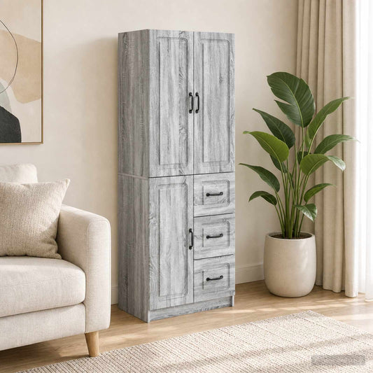 Kastenset 2 pcs Grijs Sonoma Bewerkt hout is nu te koop bij PeponiXL, paradijselijk wonen!