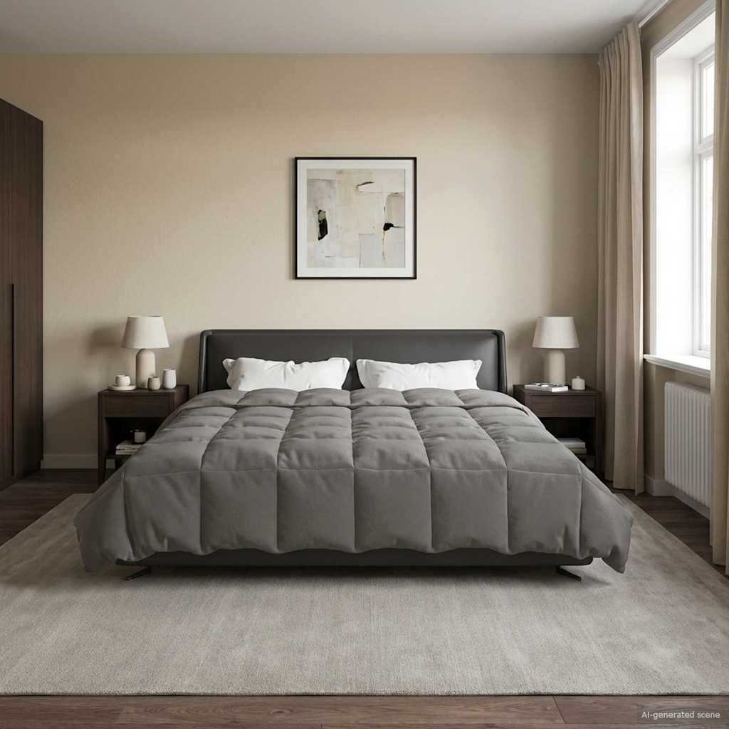 Zomer Dekbed Gekwilt Lichtgrijs 200 x 200 cm Microfiber is nu te koop bij PeponiXL, paradijselijk wonen!