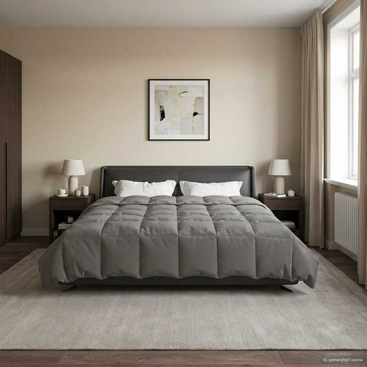 Zomer Dekbed Gekwilt Lichtgrijs 200 x 200 cm Microfiber is nu te koop bij PeponiXL, paradijselijk wonen!