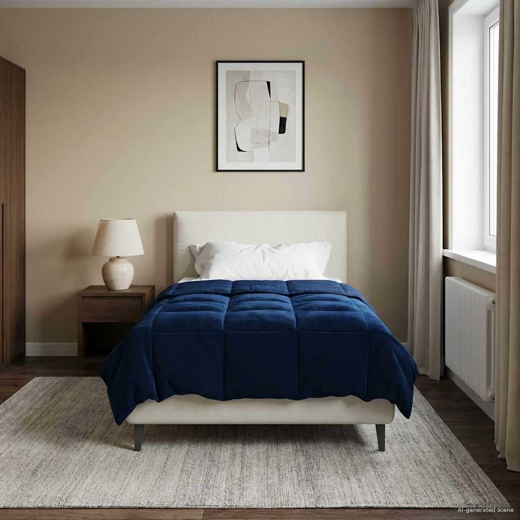 Zomerdekbed Gekwilt Donkerblauw 135 x 220 cm Microfiber is nu te koop bij PeponiXL, paradijselijk wonen!