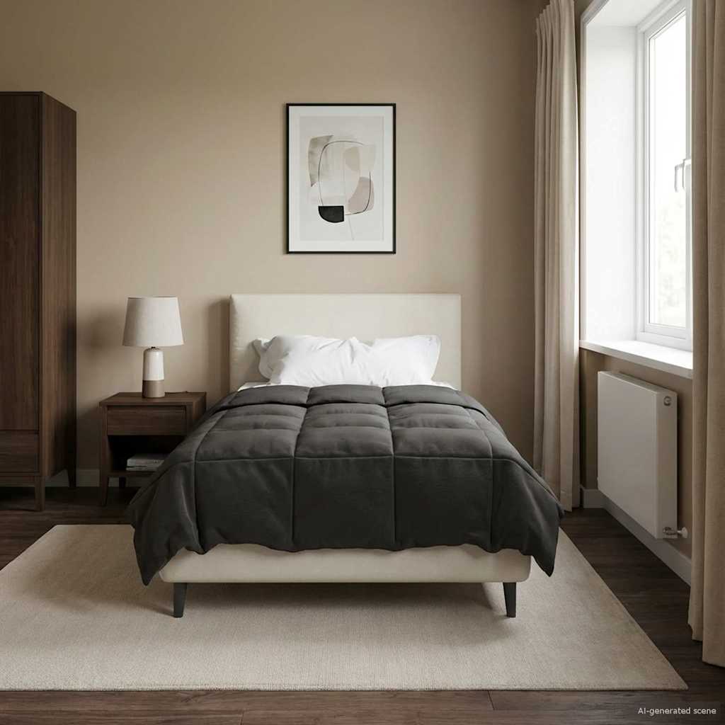 Vol jaar dekbed Gekwilt Antraciet 135 x 200 cm Microfiber is nu te koop bij PeponiXL, paradijselijk wonen!