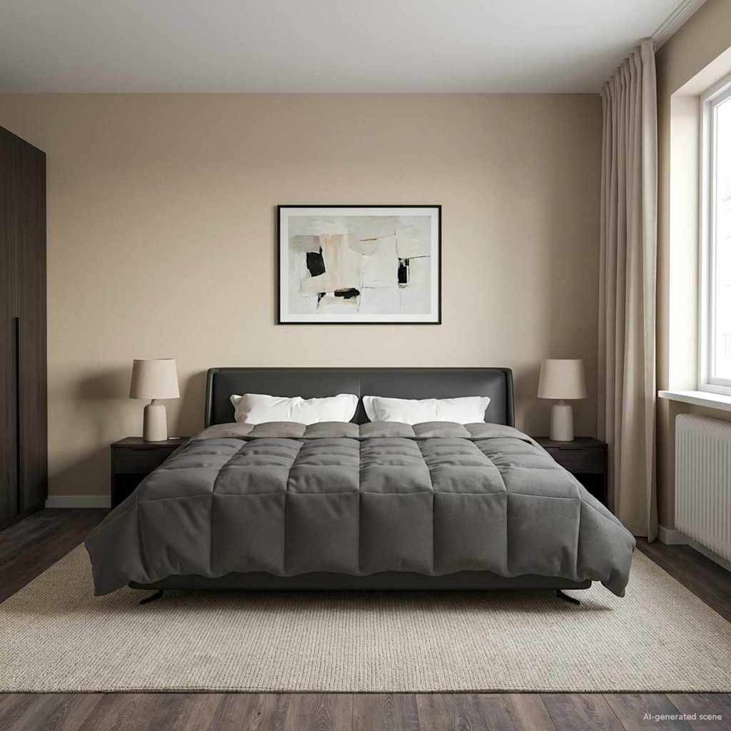 Vol jaar dekbed Gekwilt Lichtgrijs 220 x 240 cm Microfiber is nu te koop bij PeponiXL, paradijselijk wonen!