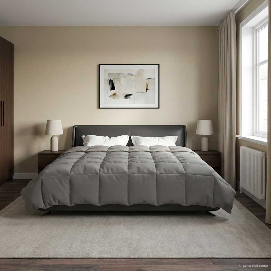 Vol jaar dekbed Gekwilt Lichtgrijs 220 x 260 cm Microfiber is nu te koop bij PeponiXL, paradijselijk wonen!