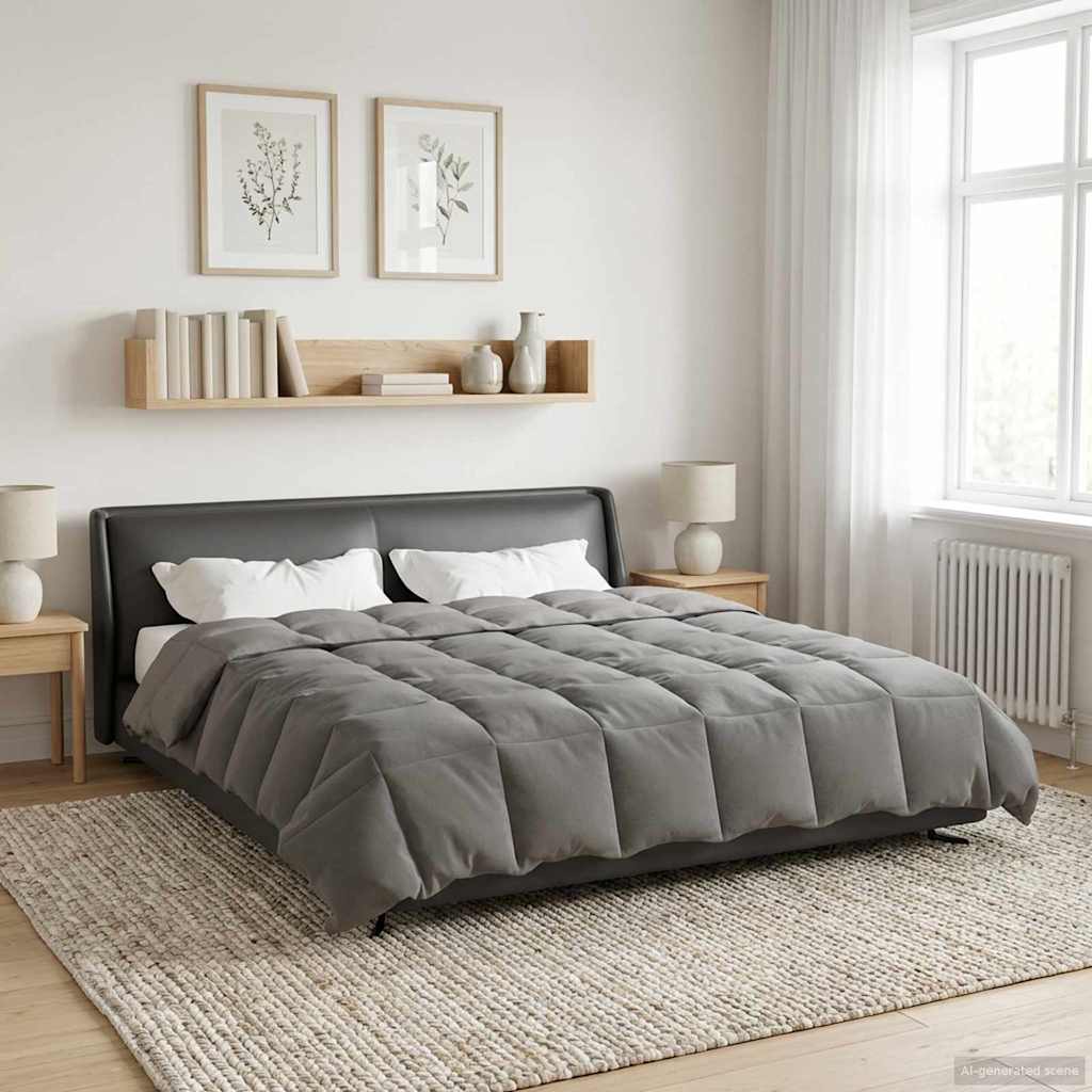 Vol jaar dekbed Gekwilt Lichtgrijs 240 x 260 cm Microfiber is nu te koop bij PeponiXL, paradijselijk wonen!