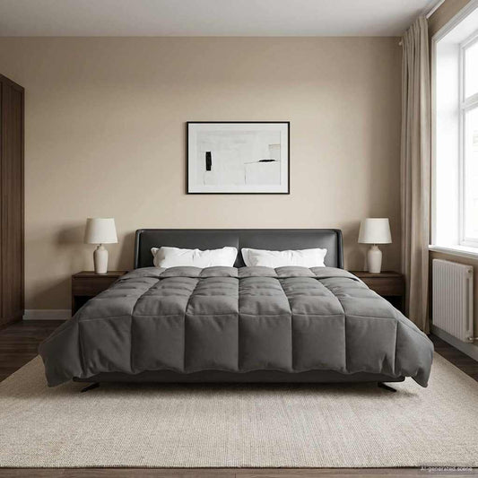 Vol jaar dekbed Gekwilt Lichtgrijs 240 x 260 cm Microfiber is nu te koop bij PeponiXL, paradijselijk wonen!
