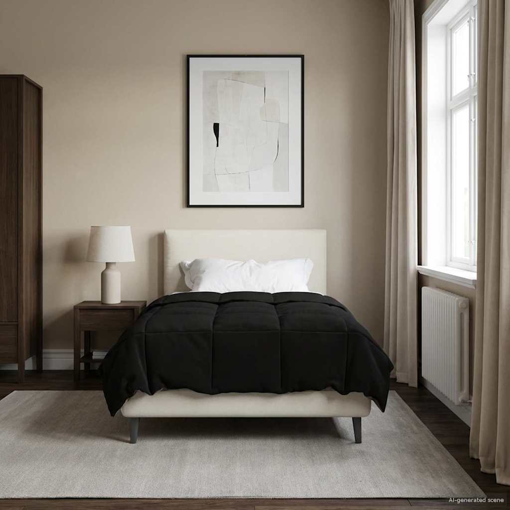 Vol jaar dekbed Gekwilt Zwart 135 x 200 cm Microfiber is nu te koop bij PeponiXL, paradijselijk wonen!