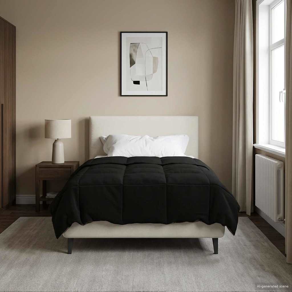 Vol jaar dekbed Gekwilt Zwart 140 x 200 cm Microfiber is nu te koop bij PeponiXL, paradijselijk wonen!