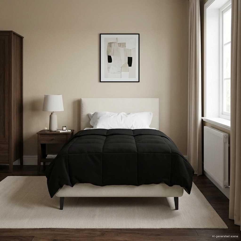 Vol jaar dekbed Gekwilt Zwart 155 x 200 cm Microfiber is nu te koop bij PeponiXL, paradijselijk wonen!