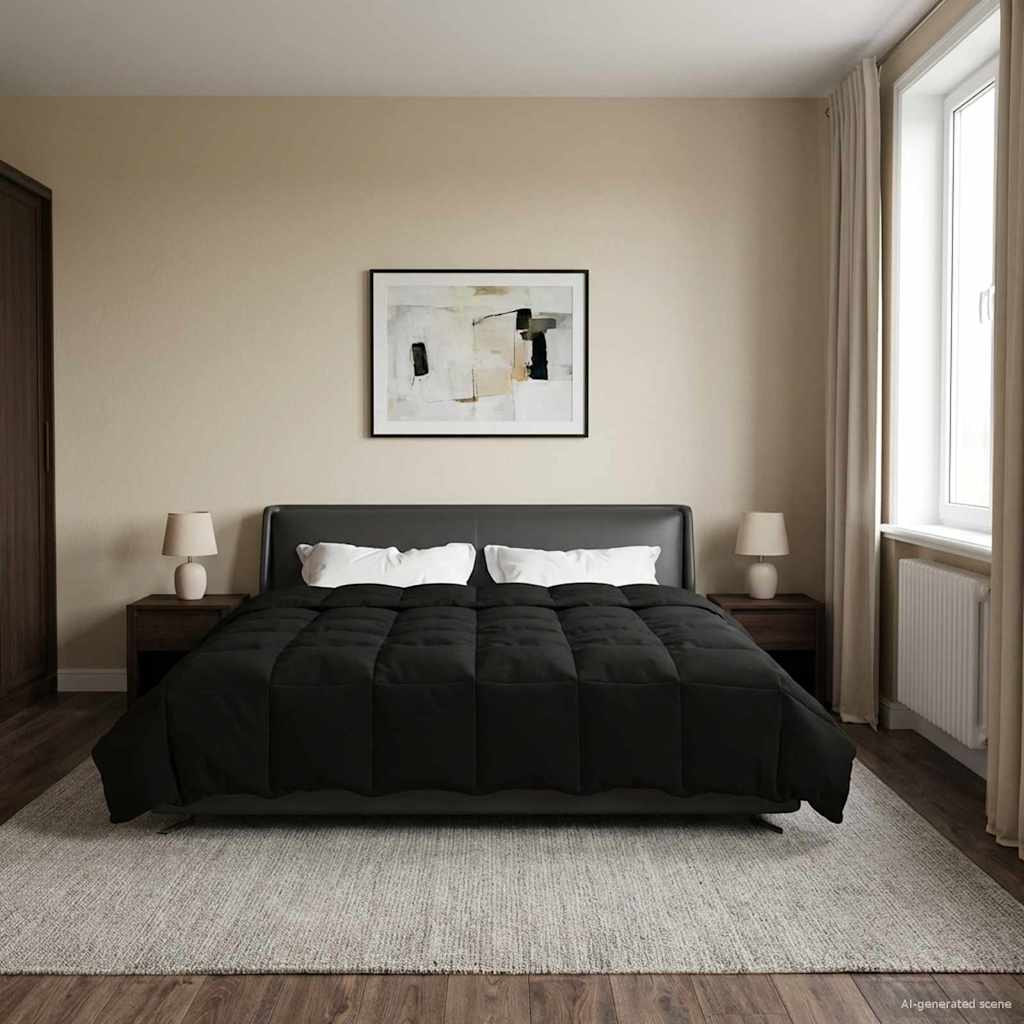 Vol jaar dekbed Gekwilt Zwart 200 x 240 cm Microfiber is nu te koop bij PeponiXL, paradijselijk wonen!