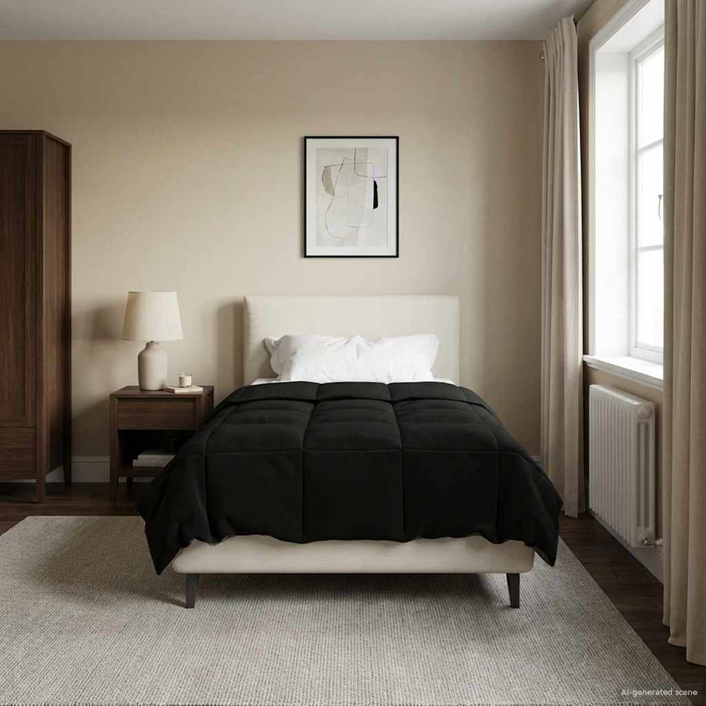 Vol jaar dekbed Gekwilt Zwart 135 x 220 cm Microfiber is nu te koop bij PeponiXL, paradijselijk wonen!