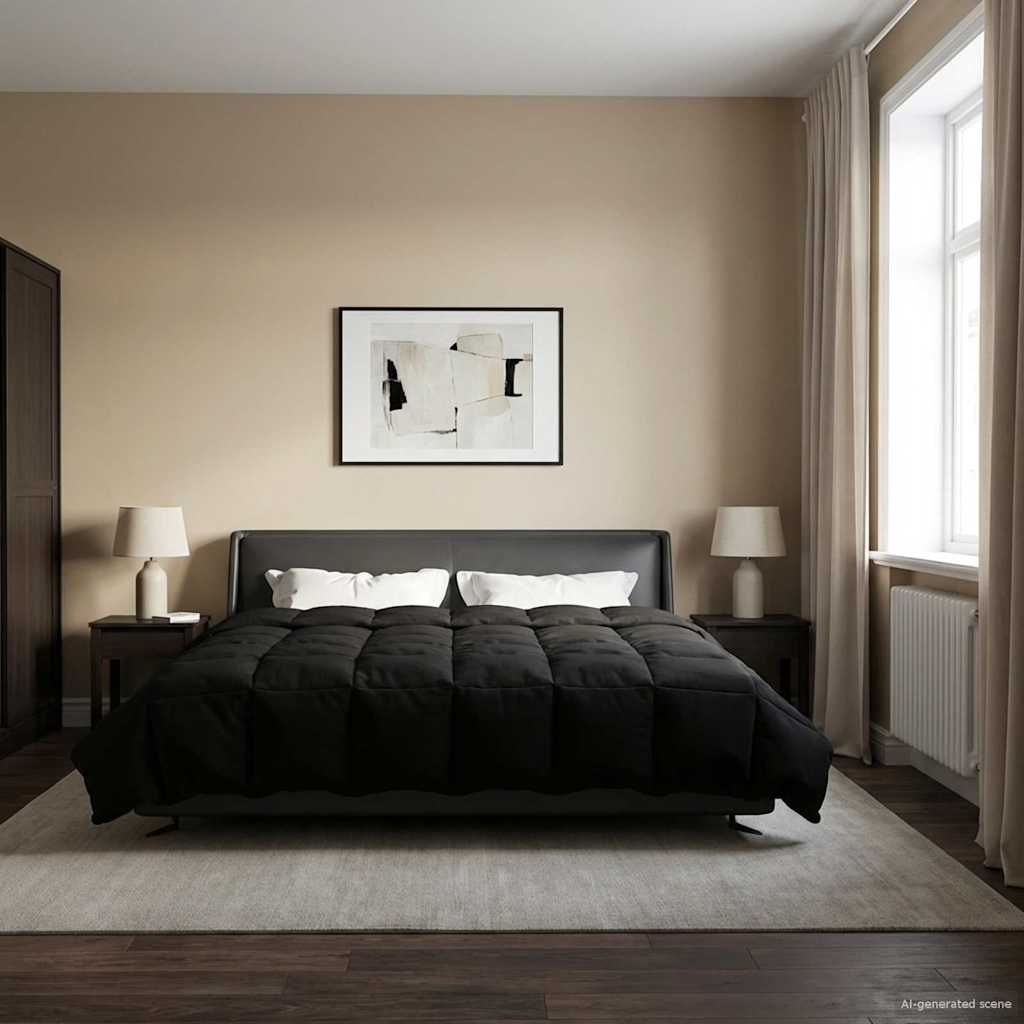 Vol jaar dekbed Gekwilt Zwart 200 x 220 cm Microfiber is nu te koop bij PeponiXL, paradijselijk wonen!