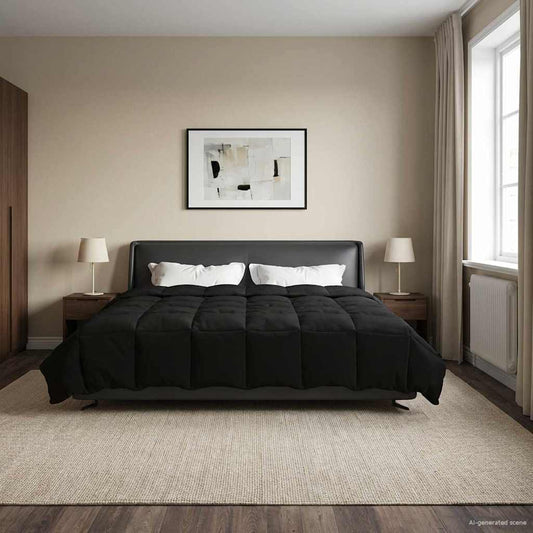Vol jaar dekbed Gekwilt Zwart 220 x 240 cm Microfiber is nu te koop bij PeponiXL, paradijselijk wonen!