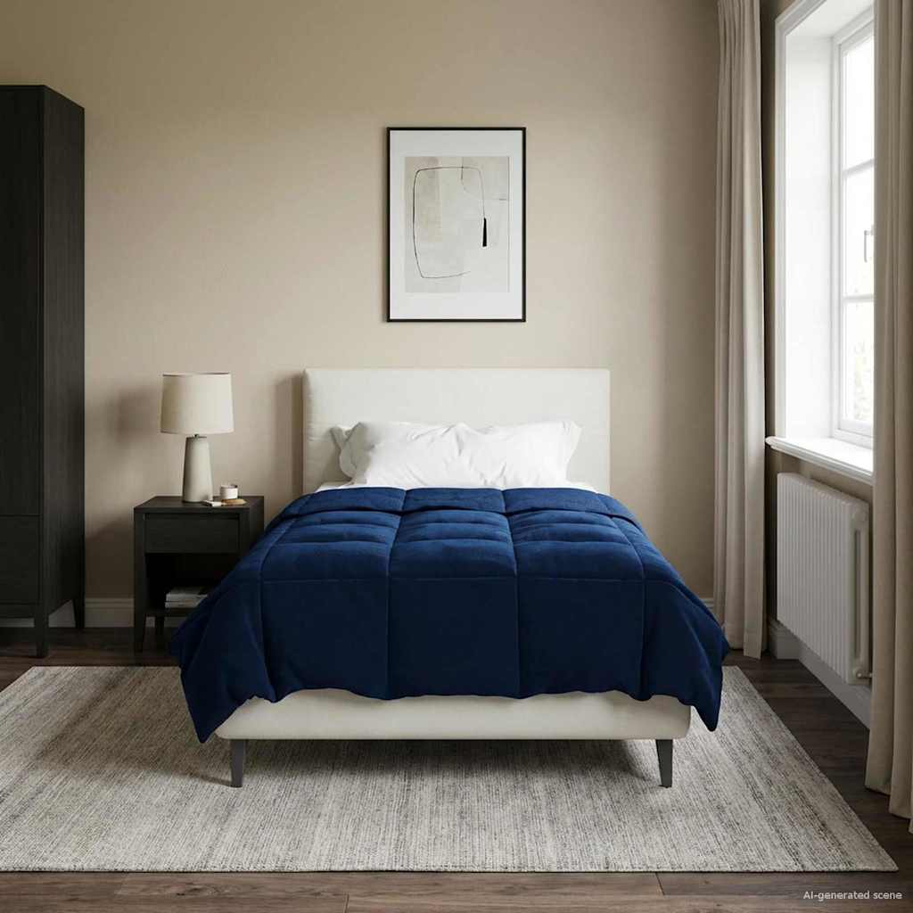 Vol jaar dekbed Gekwilt Donkerblauw 135 x 200 cm Microfiber is nu te koop bij PeponiXL, paradijselijk wonen!