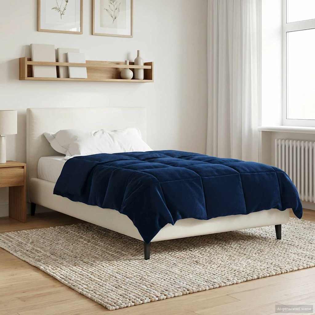 Vol jaar dekbed Gekwilt Donkerblauw 140 x 200 cm Microfiber is nu te koop bij PeponiXL, paradijselijk wonen!