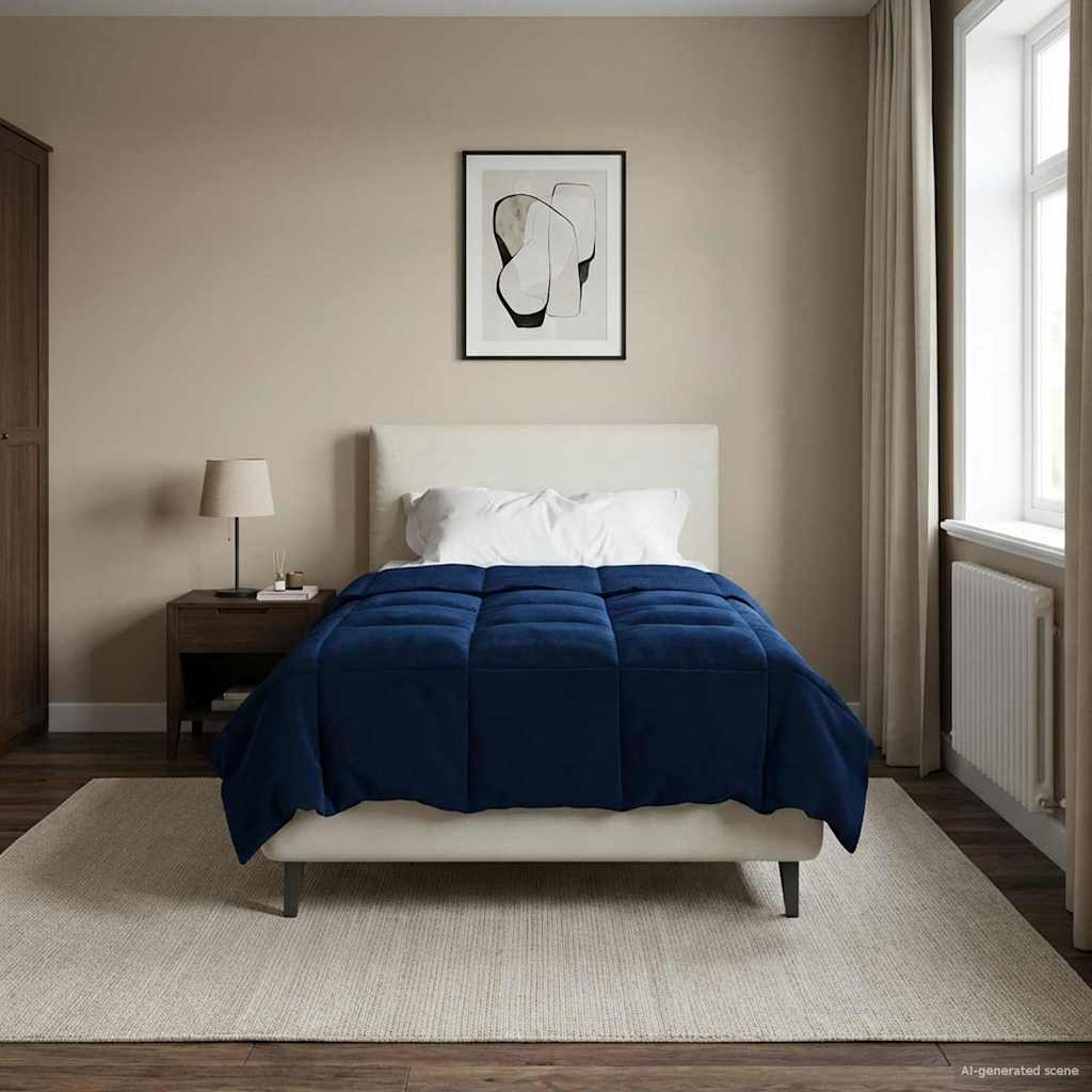 Vol jaar dekbed Gekwilt Donkerblauw 140 x 200 cm Microfiber is nu te koop bij PeponiXL, paradijselijk wonen!