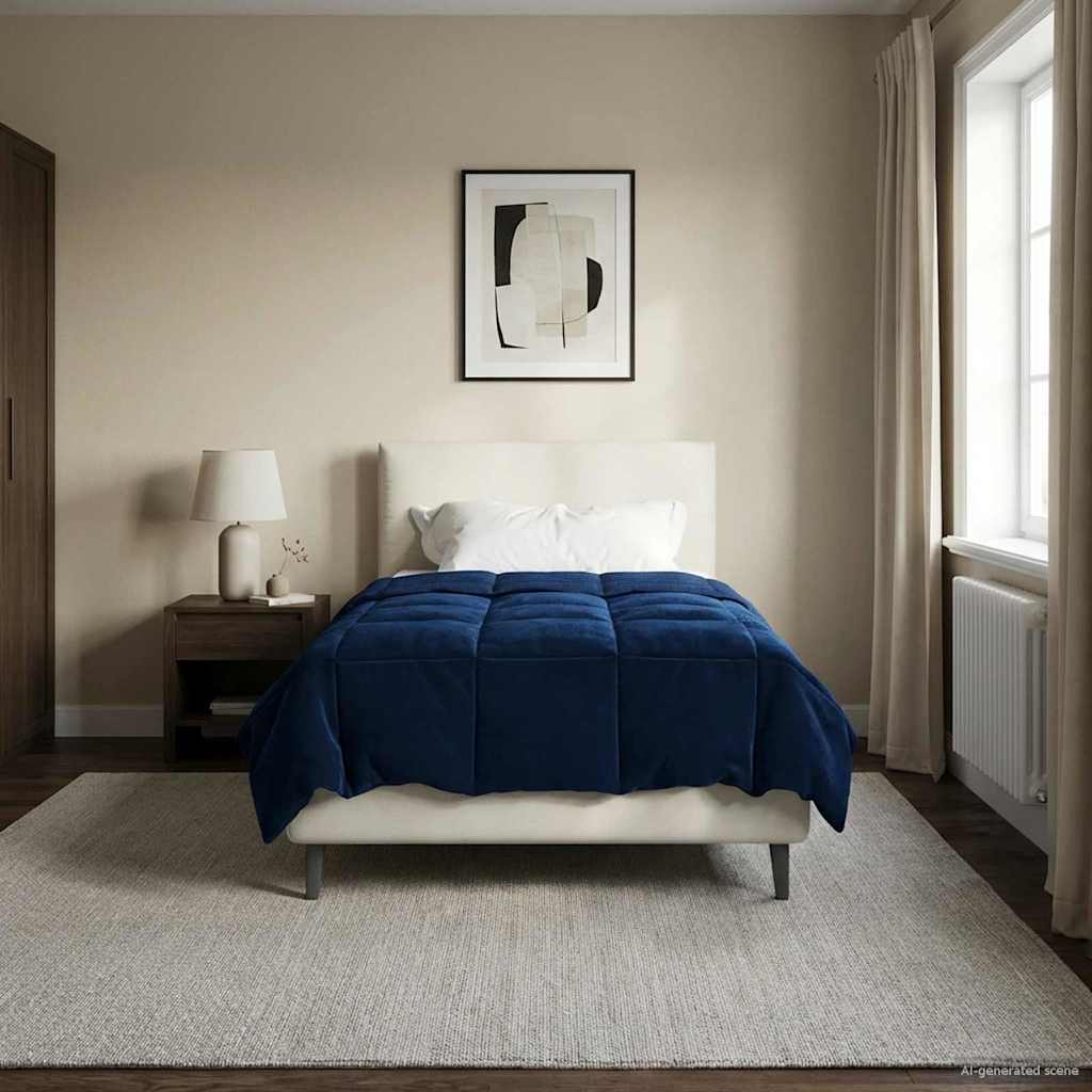 Vol jaar dekbed Gekwilt Donkerblauw 155 x 200 cm Microfiber is nu te koop bij PeponiXL, paradijselijk wonen!